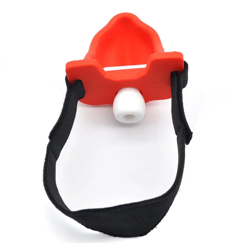 Piss Trough Mouth Gag with changeable inserts - Black or Red