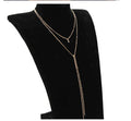 Necklace gold long beads with tassels
