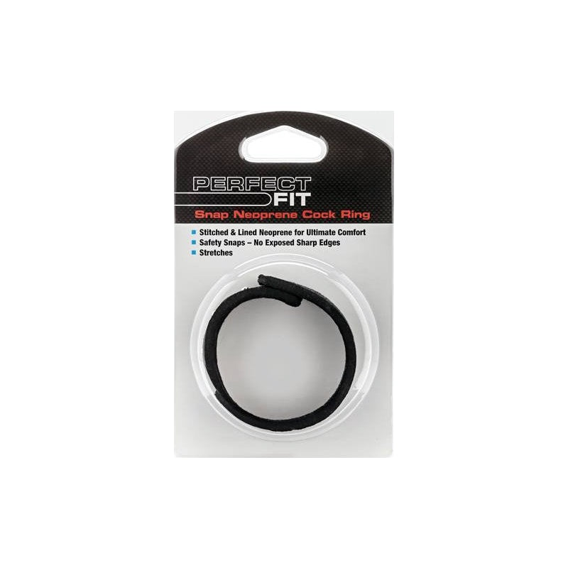 Neoprene Snap On Cockrings - Black