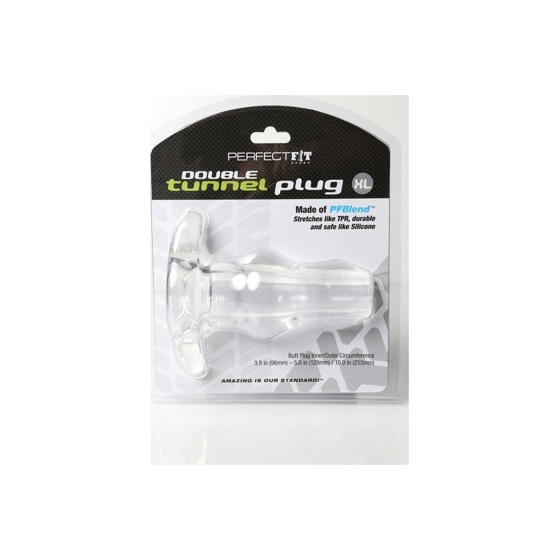 Tunnel Butt Plug Double Ridge - XL Clear