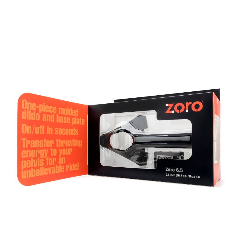 Zoro 6.5 inch Black Pegging Strap On with waistband