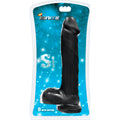 Cock w/ Balls and Suction Black 8in