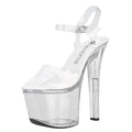 Clear Platform Sandal With Quick Release Strap 7in Heel Size AU 8