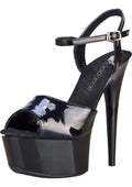Black Platform Sandal With Quick Release Strap 6in Heel Size AU 9