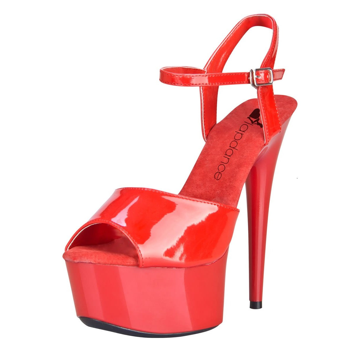 Red Platform Sandal With Quick Release Strap 6in Heel Size AU 8