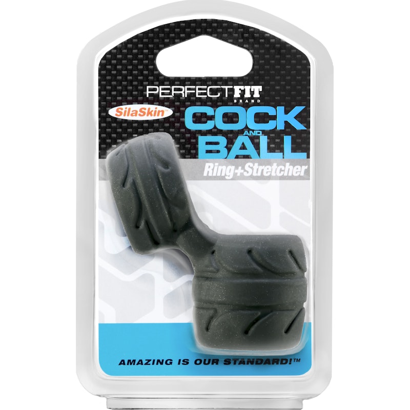 SilaSkin Cock And Ball Ring - Black
