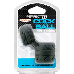 SilaSkin Cock And Ball Ring - Black