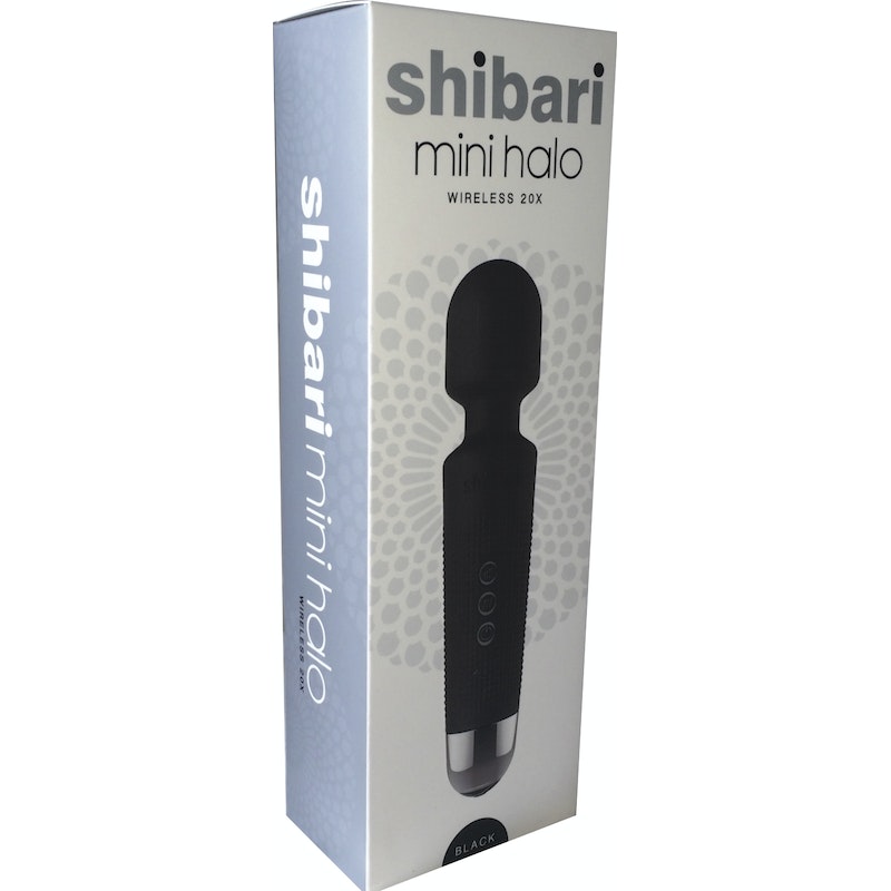 Shibari Mini Halo Wireless Massage Wand with 20 Vibration Patterns - Black