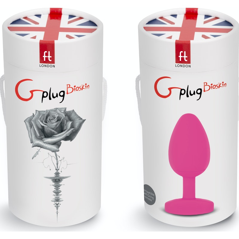 Gplug Large Bioskin vibrating butt plug Sweet Raspberry
