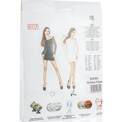 Mini Dress with Mesh Sleeves and Sides - One Size fits most Black or White