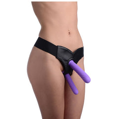 Tri-Play 3 Piece Silicone Pegging & Dildo Set - Purple