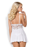 Classic Babydoll And Thong White  L/XL