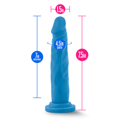 Neo - 7.5'' Dual Density Cock - Neon Blue 19 cm Dong