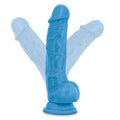 Neo Dual Density Cock With Balls 19cm Neon Blue