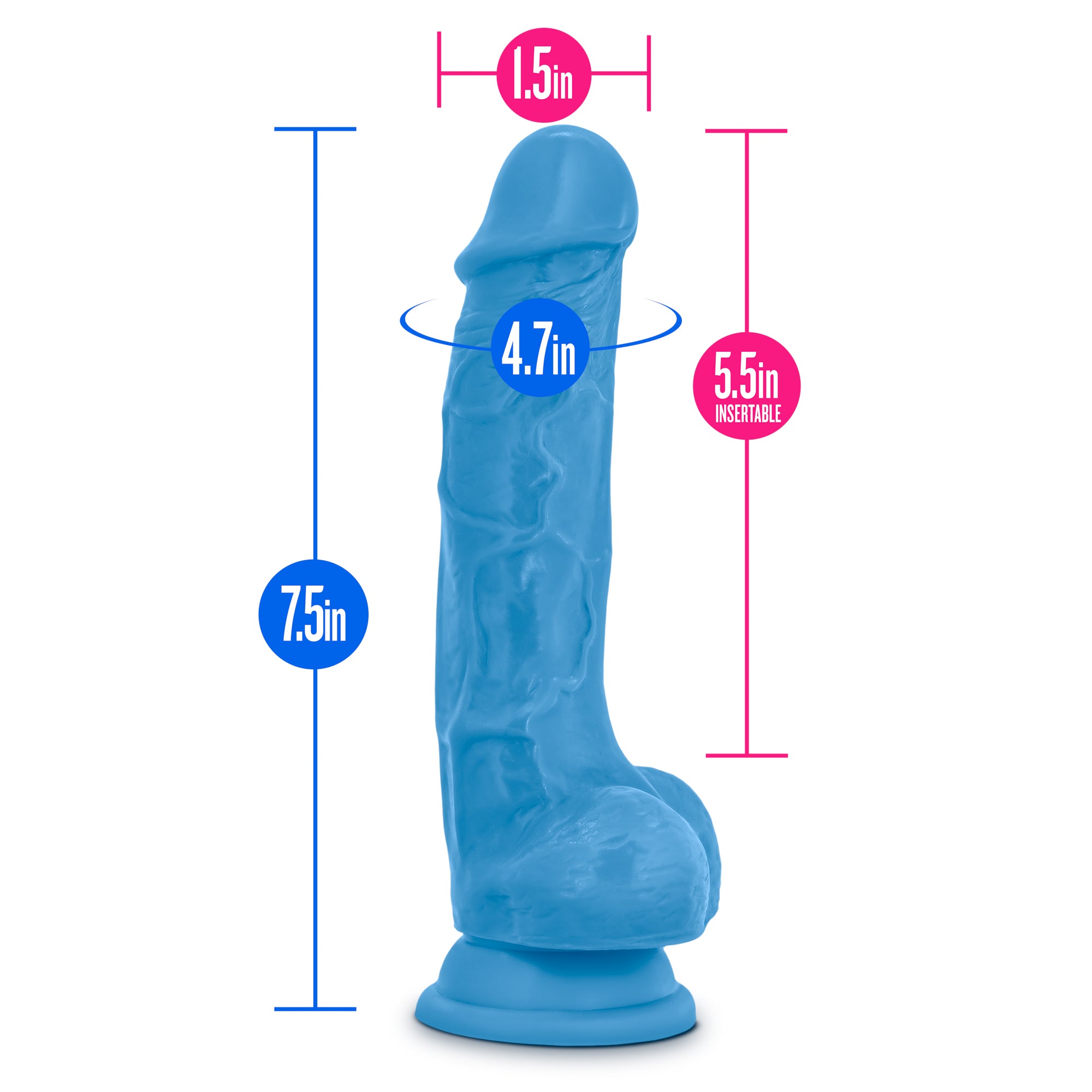 Neo Dual Density Cock With Balls 19cm Neon Blue