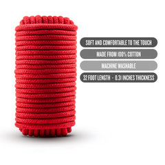 Shibari Bondage Rope 10m by Temptasia - Red