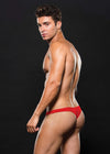 Microfibre Low Rise Zip Thong Red S/M