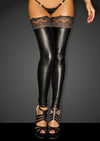Power Wetlook Stockings With Siliconed Lace - S