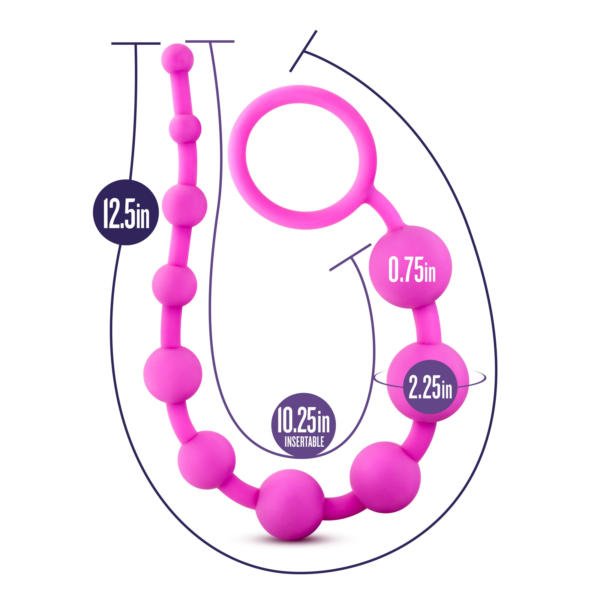 Luxe Silicone 10 Beads Pink