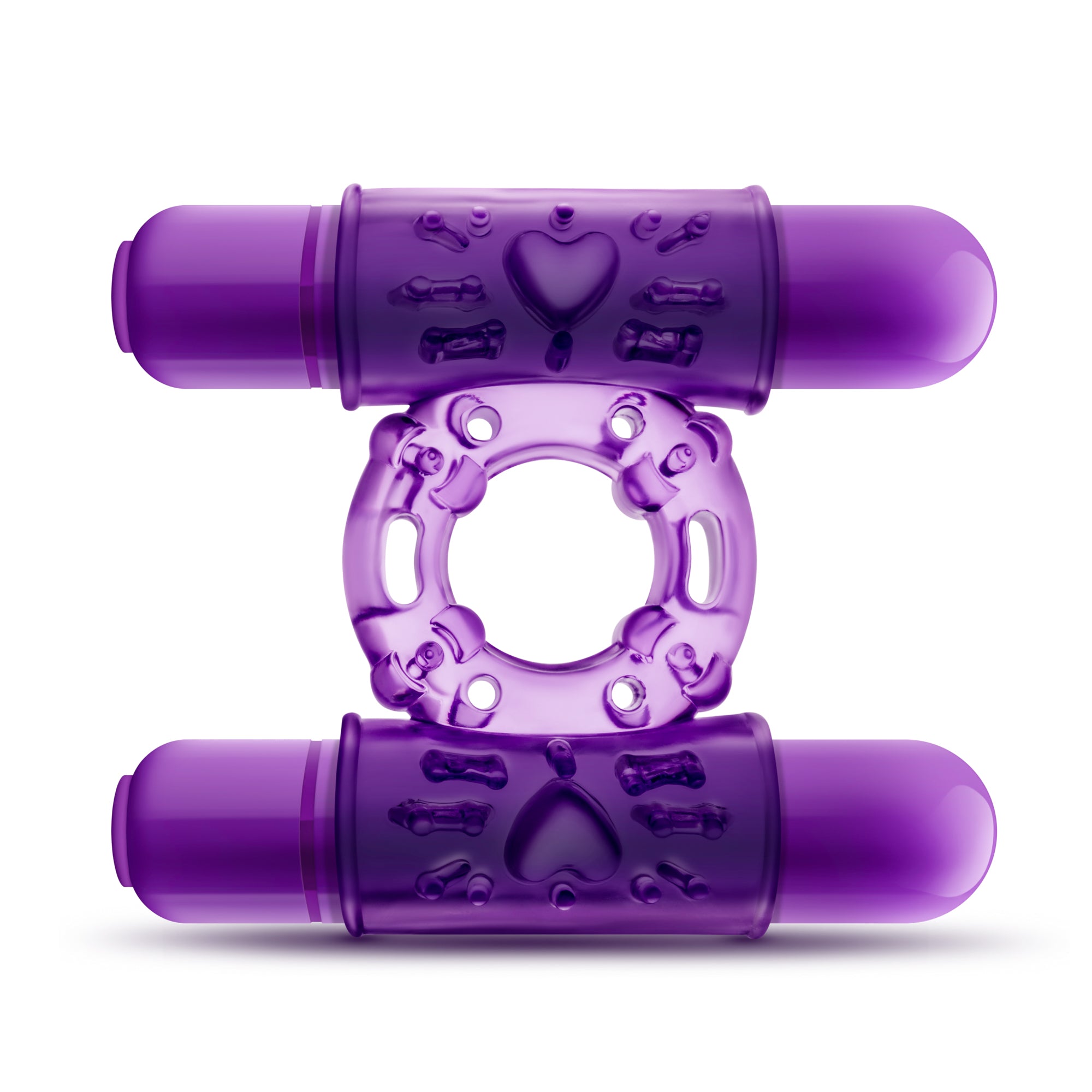 Play With Me Double Play Dual Vibrating Cock Ring Purple