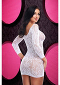 Lace Off The Shoulder Mini Dress White OS