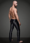 Sexy Wetlook Pants With Hot PVC Details - L