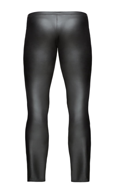 Sexy Wetlook Pants With Hot PVC Details - XL