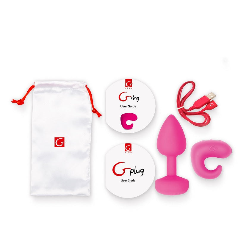 Gkit Sunny Raspberry Finger Vibe & plug set