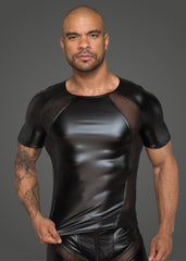 Power Wetlook Men T-shirt With 3D Net - XL