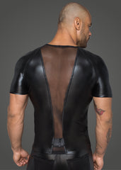 Power Wetlook Men T-shirt With 3D Net - XL