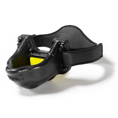 Piss trough strap on mouth gag Black/Yellow