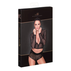 Sheer Zipped Tulle Top  L