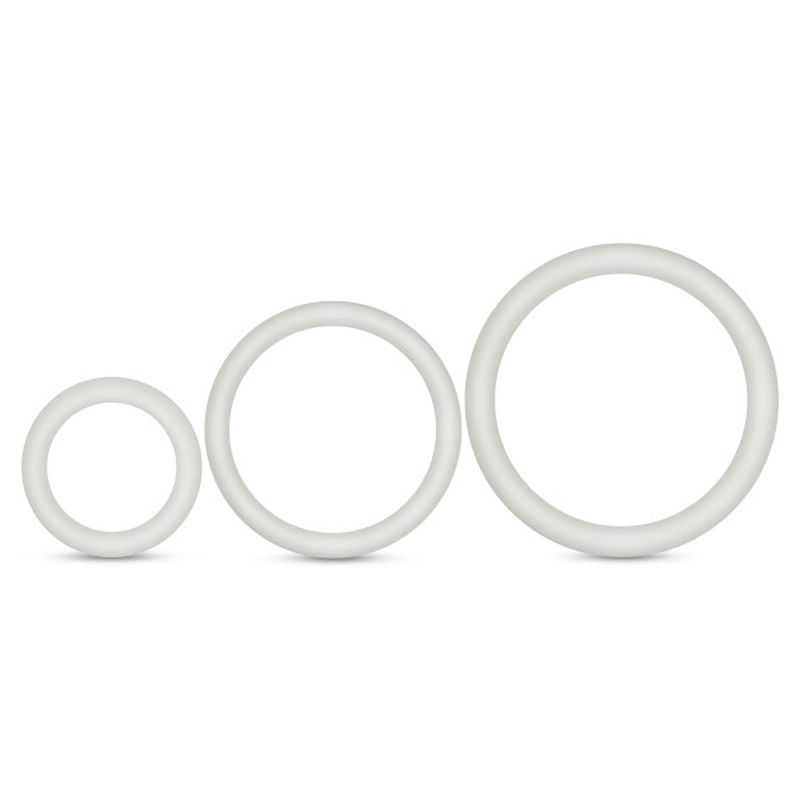 Performance Silicone Cock Ring 3 Pc Set White