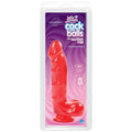 Cock And Balls With Suction Cup Ruby 15cm