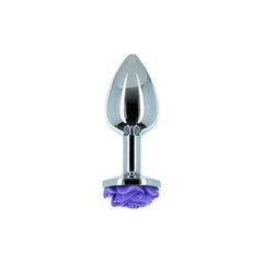 Purple Rose 3 inch Metal Butt Plug