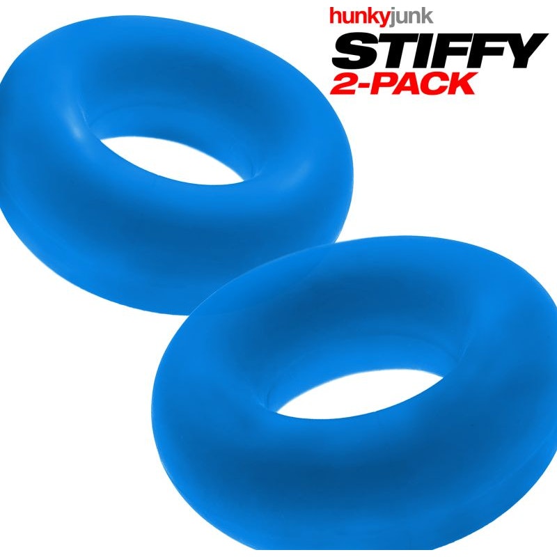 Hunky Junk Stiffy 2pc Bulge Cockrings Teal Ice