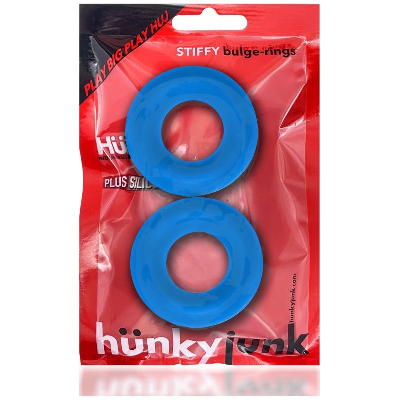 Hunky Junk Stiffy 2pc Bulge Cockrings Teal Ice