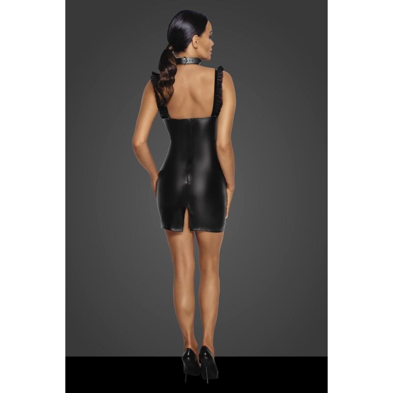 Power Wetlook Short Dress w Front Tulle Inserts - 3 sizes