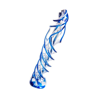 Sexus Glass Dildo Blue Helix 18.7cm