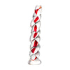 Sexus Glass Ribbed Dildo - 18.2cm Red