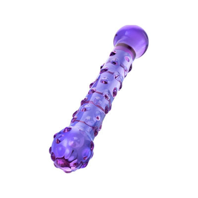 Sexus Duo Glass Dildo - 19.6cm Purple