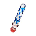 Sexus Glass Dildo Blue/Red 20 cm