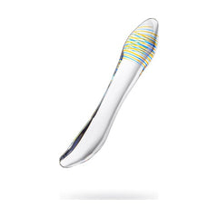 Sexus Glass Dildo Yellow Blue 20cm