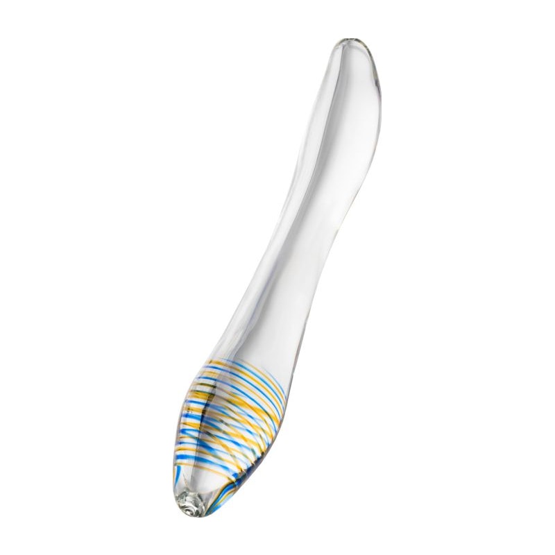 Sexus Glass Dildo Yellow Blue 20cm