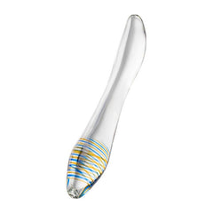 Sexus Glass Dildo Yellow Blue 20cm