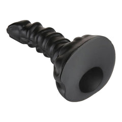 Ribbed Anal Dildo Black Large