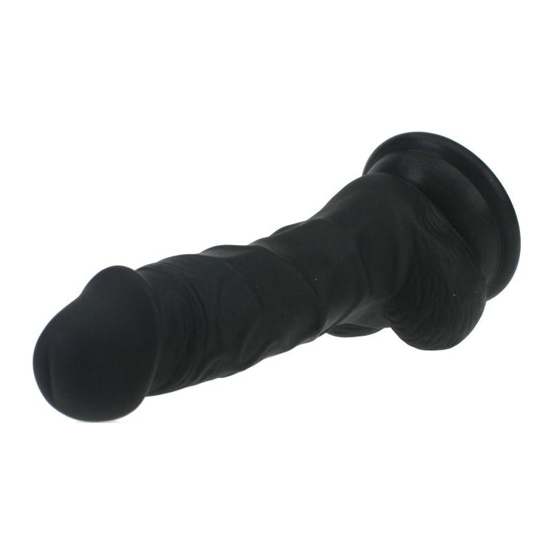 Realistic Dildo Veined Shaft w Balls - Black