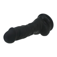 Realistic Dildo Veined Shaft w Balls - Black