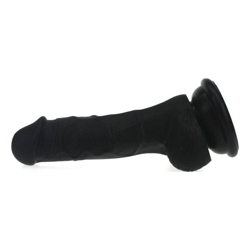 Realistic Dildo Veined Shaft w Balls - Black