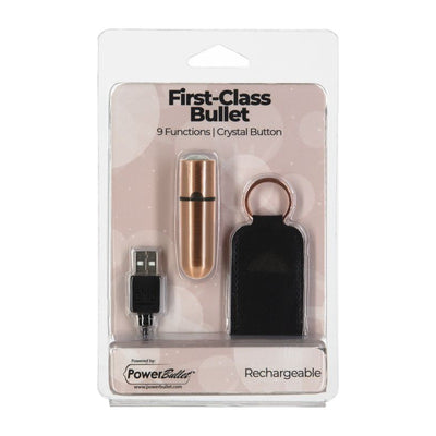 Power Bullet First Class Rechargeable Bulllet w Crystal Rose Gold